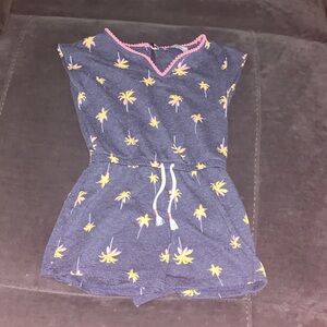 Old Navy Navy Blue Romper with Pink Accents